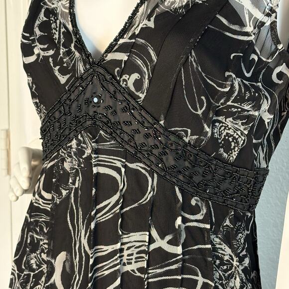 Vtg ECI Midi Dress Empire Waist Sleeveless Mesh Size 6 Y2k Whimsigoth Fairy - Picture 6 of 9